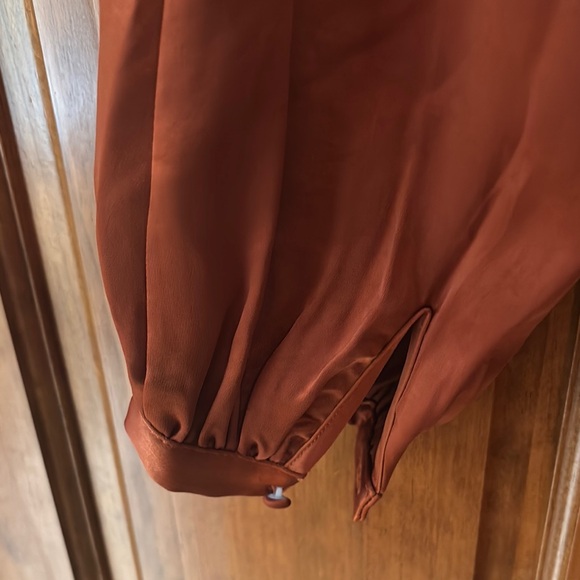 Lucy Paris Brown Wrap Dress Long Sleeve Casual - Picture 5 of 6